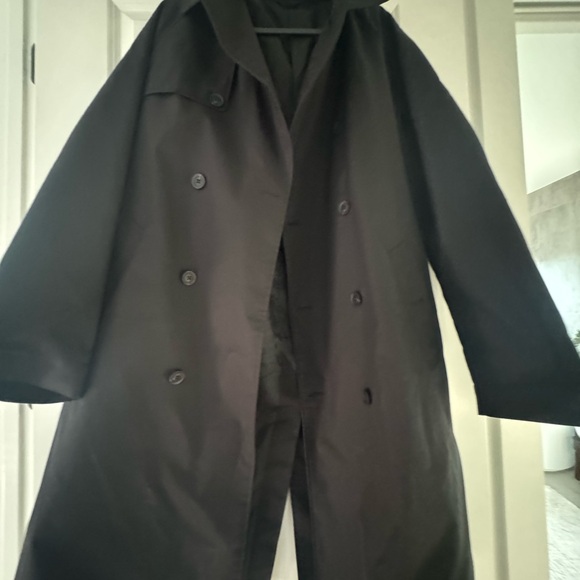 Zara Men's Charcoal Double-Breasted Trench Coat - Picture 5 of 5
